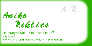 aniko miklics business card